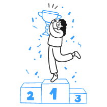 Award Winner Podium Illustration from Brooklyn Set