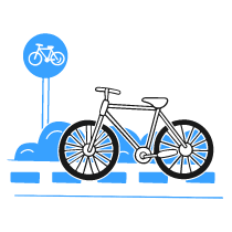Bike Lane Illustration from Brooklyn Set