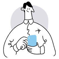 Dave Playing Phone Illustration from Sketchvalley Set