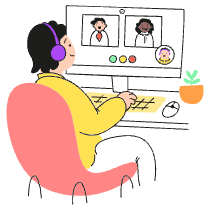 Facetime Meeting 1 Illustration from Barcelona - Free Set