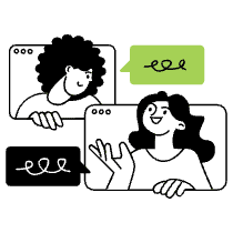 Marketing Chat Community Illustration from Sketchvalley Set