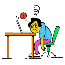 Overworked Employee Illustration from Havana - Free Set