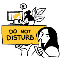 Productive Do Not Disturb Illustration from Sketchvalley Set