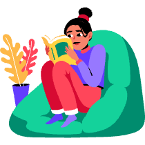 Reading A Book Illustration from Sofia - Free Set