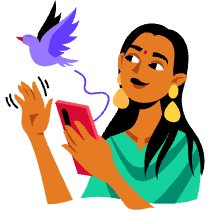 Tweet Something Illustration from Sofia - Free Set