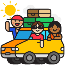 Vacation Car Illustration from Porto - Free Set