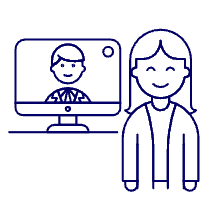 Video Conference Imac 1 1 Illustration from UX Line Set
