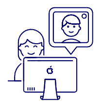 Video Conference Imac 2 1 Illustration from UX Line Set