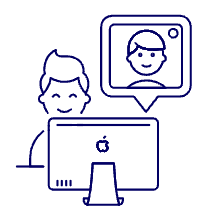 Video Conference Imac 2 4 Illustration from UX Line Set