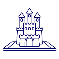Hologram Castle Illustration from UX Line Set