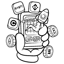 Smartphone With Cryptoapps Illustration from Web 3.0 Set