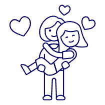 Lesbians Couple Lifting 1 Illustration from UX Line Set