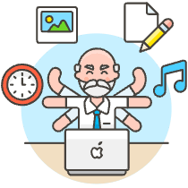 Multitasking Desk 2 Illustration from UX Colors Set