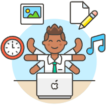 Multitasking Desk 3 Illustration from UX Colors Set