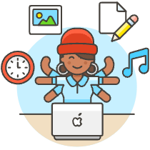 Multitasking Desk 5 Illustration from UX Colors Set