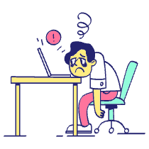 Overworked Employee Illustration from Havana Set