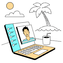 Remote Work Illustration from London Set