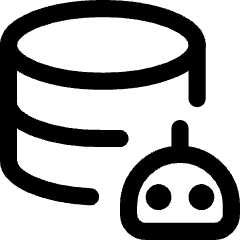 Ai Database Robot Icon from Core Line Set