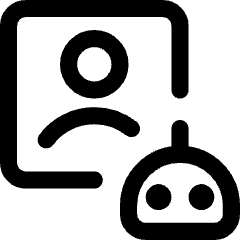 Ai Generate Portrait Image Robot Icon from Core Line Set