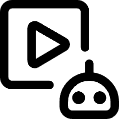 Ai Generate Video Robot Icon from Core Line Set