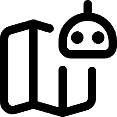 Ai Map Generating Robot Icon from Core Line Set