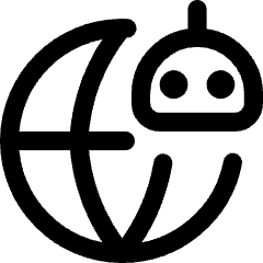 Ai Network Robot Icon from Core Line Set