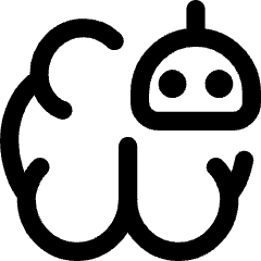 Artificial Intelligence Robot Icon from Core Line Set