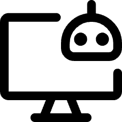 Computer Ai Robot Icon from Core Line Set