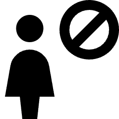 User Action Female Block Icon from Nova Solid Set