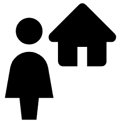 User Action Female Home Icon from Nova Solid Set