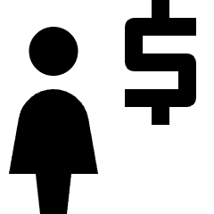 User Action Female Money Fund Icon from Nova Solid Set