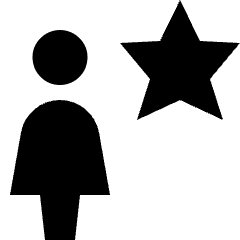 User Action Female Star Icon from Nova Solid Set