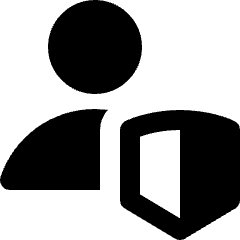 User Geometric Action Security Shield Icon from Nova Solid Set