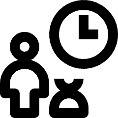 User Multiple Clock Icon from Nova Line Set