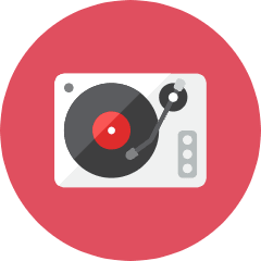 Record Player Icon from Kameleon Colors Set