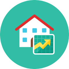 House Graph Icon from Kameleon Colors Set