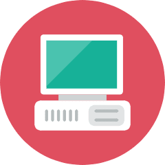 Old Computer Icon from Kameleon Colors Set