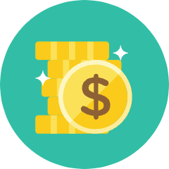 Coins Icon from Kameleon Colors Set