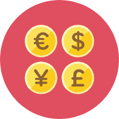 Currencies Icon from Kameleon Colors Set