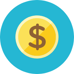 Dollar Coin Icon from Kameleon Colors Set