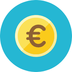 Euro Coin Icon from Kameleon Colors Set
