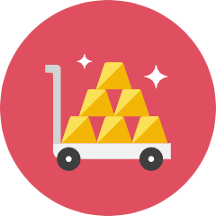 Gold Cart Icon from Kameleon Colors Set