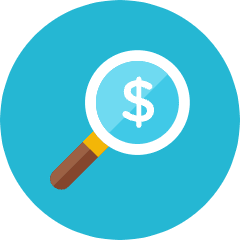 Money Search Icon from Kameleon Colors Set