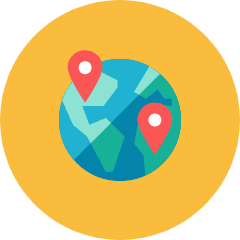 Globe Pin Icon from Kameleon Colors Set