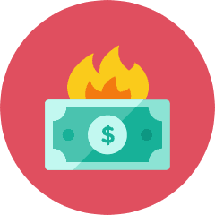 Money Fire Icon from Kameleon Colors Set