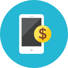 Smartphone Pay Icon from Kameleon Colors Set