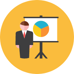 Businessman Chart Icon from Kameleon Colors Set