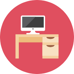 Computer Desk Icon from Kameleon Colors Set
