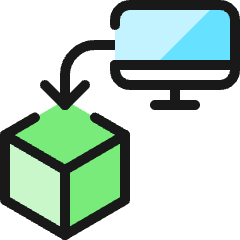 3d Print Monitor Icon from Ultimate Colors Set