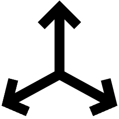 3d Coordinate Axis Icon from Sharp Line Set